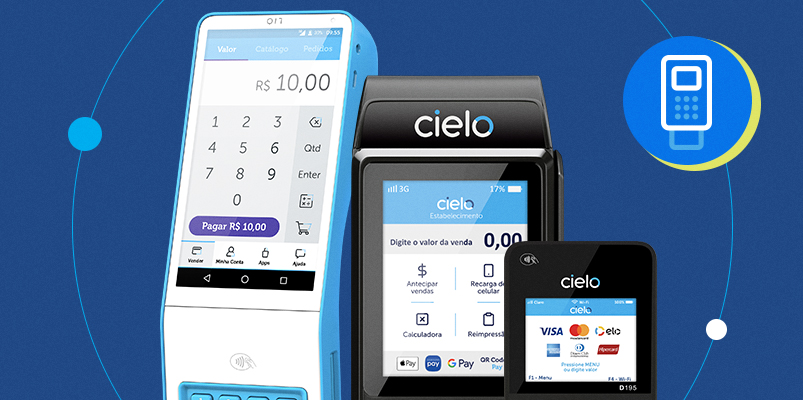 Maquininhas Cielo LIO, Cielo Flash e Cielo ZIP, considerada pela Cielo a melhor maquininha para pequenos negócios. 